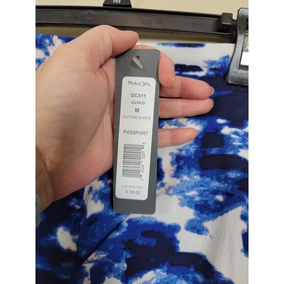 Michael Stars New With Tag Size Medium Flat Front Shorts Blue & White "Cloud" - Picture 3 of 5